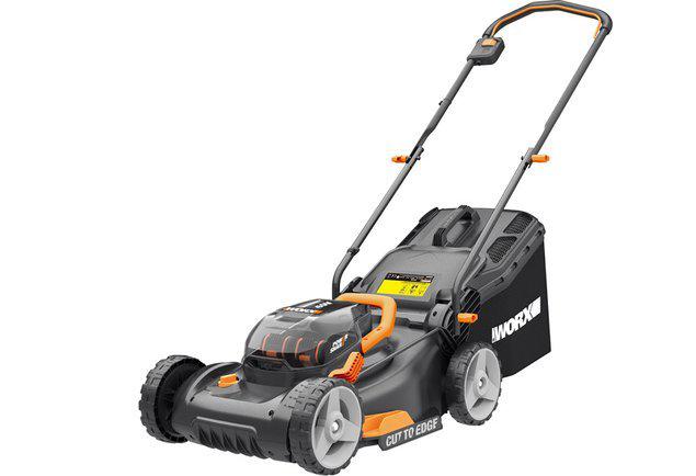 фото Аккумуляторная газонокосилка worx wg743e