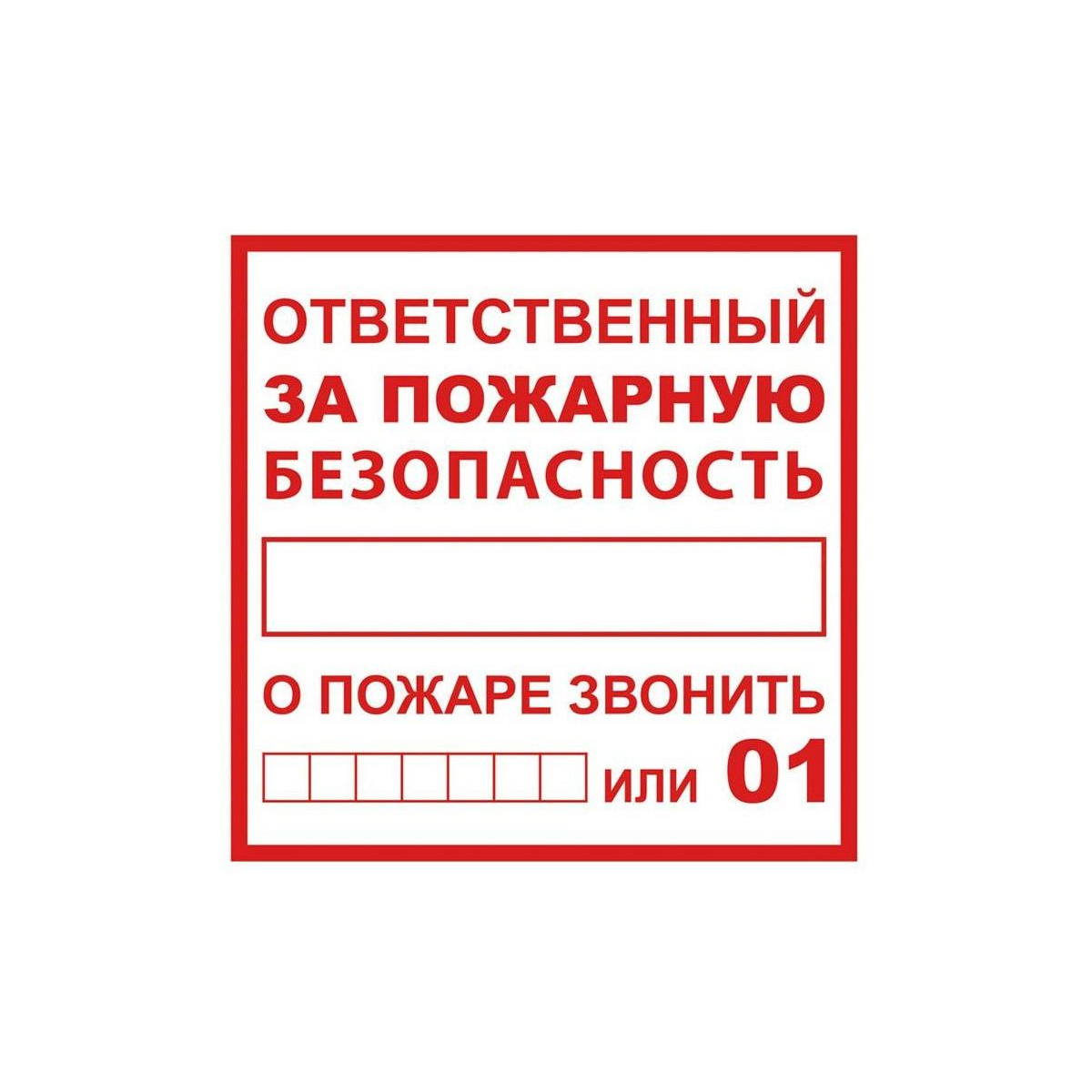 Плакат Tdm Ответственный за пожарную безопасность 200х200мм (SQ0817-0069) -  цена, фото - купить в Москве, СПб и РФ