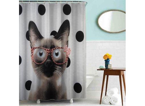 Штора для ванной комнаты TERMA MZ-41 "Кот в очках"