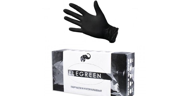 ����������� ������ ���������� �������� MIXIT ELEGREEN Black Nitrile �����-L ������ L (50 ��)