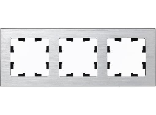 Изображение товара Рамка SCHNEIDER ELECTRIC ATN312103 3-постовая из металла серебро