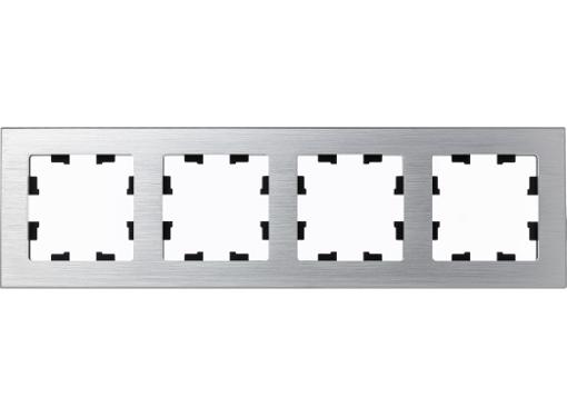 Изображение товара Рамка SCHNEIDER ELECTRIC ATN312104 4-постовая Нейчер Металл Серебро