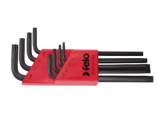 Изображение товара Набор Г-образных ключей TORX FELO 8 шт T9-T40 профессиональный инструмент