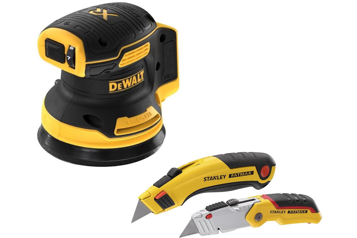 Набор Dewalt Эксцентриковая машина DCW210N без акк. и з.у +Набор ножей  FatMax FMHT82836-0 - цена, фото - купить в Москве, СПб и РФ