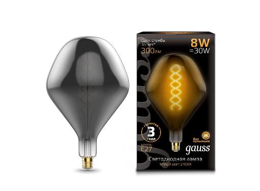 Изображение товара Светодиодная лампа GAUSS 163802008 E27 8W 2400K для декоративного и общего освещения