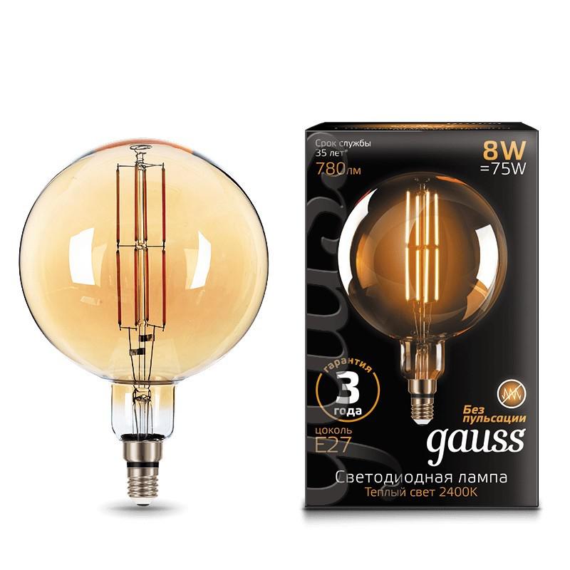 фото Лампа светодиодная gauss 153802008 led vintage filament