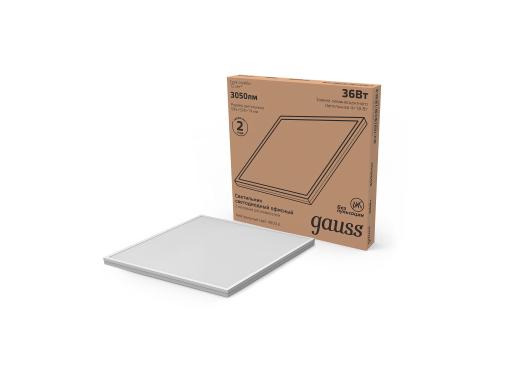 Изображение товара Современный светодиодный светильник GAUSS 842123240 офисный 36W IP65 квадратный белый