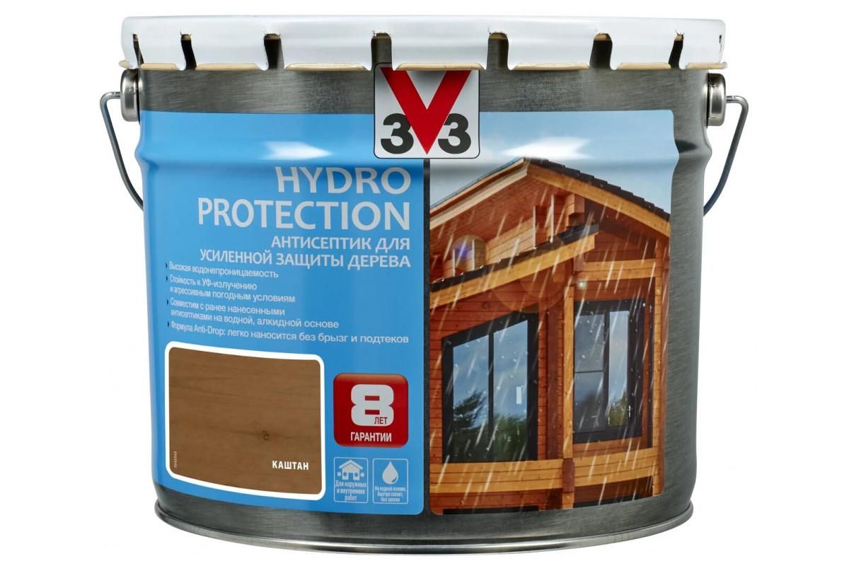 Антисептик для дерева V33 HYDRO PROTECTION Каштан 9 л (117419) купить в 220  Вольт