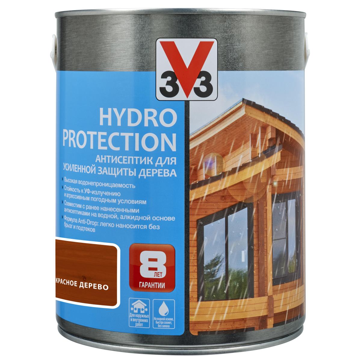 Антисептик V33 HYDRO PROTECTION Красное дерево 0,9 л (117408) купить в 220  Вольт