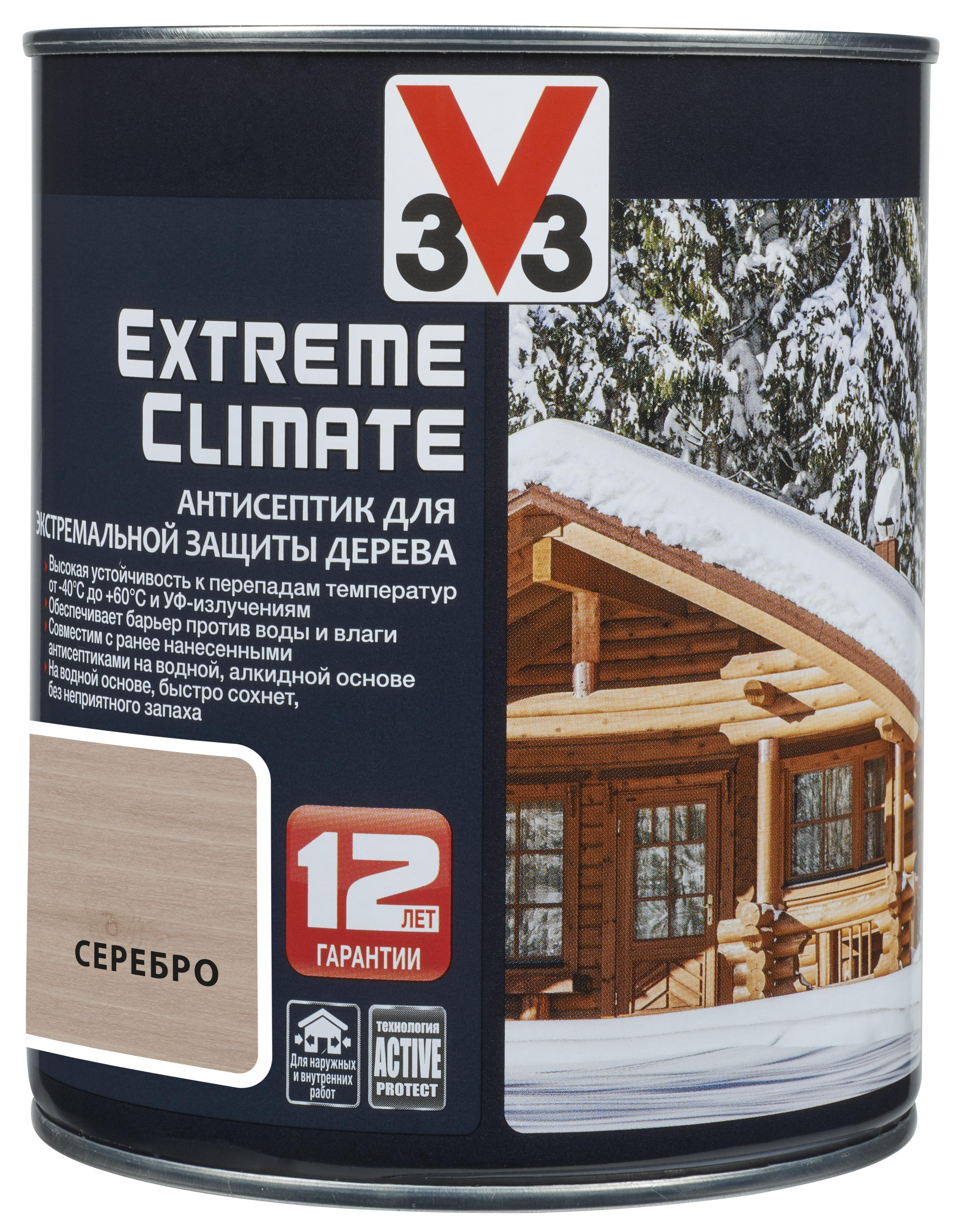 фото Антисептик для дерева v33 extreme climate серебро 2.5 л (117444)