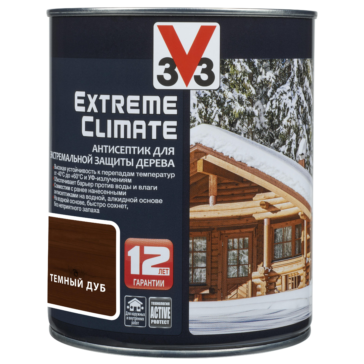 Антисептик для дерева V33 Extreme Climate темный дуб 2.5 л (117439) купить  в Краснодаре по доступной цене: характеристики и фото