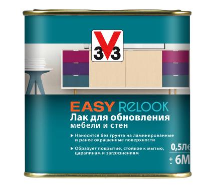 Лак V33 EASY RELOOK полуглянцевый Морская волна 0,5л