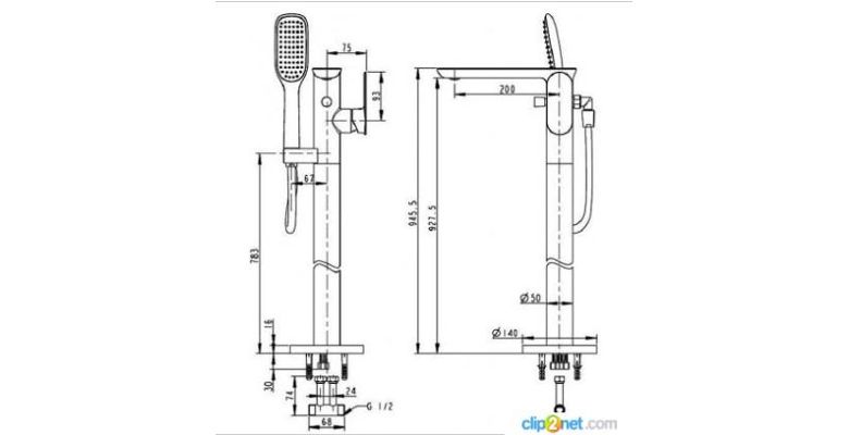 Смеситель для ванны BRAVAT Gina F665104C-B3-ENG (F665104C-B3-RUS)