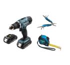 Изображение товара Набор MAKITA Дрель аккумуляторная DDF453SYX4 (190496) +Инструмент многофункциональный PGC-120040 +Рулетка PGC-80520