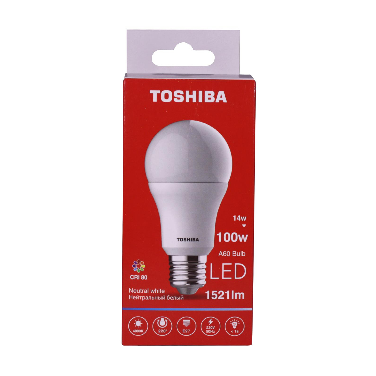 Лампа светодиодная TOSHIBA A60 Bulb 14W CRI 80 ND 4000K E27 220° купить в  Уфе по доступной цене: характеристики и фото