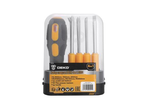 Изображение товара Набор отверток DEKO SS01 8 в 1 стандартный для ремонта и сборки