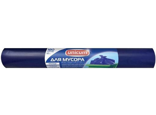 Изображение товара Мешок для мусора UNICUM 10 шт/рул. 1/10, 180л, 10 шт, с завязками