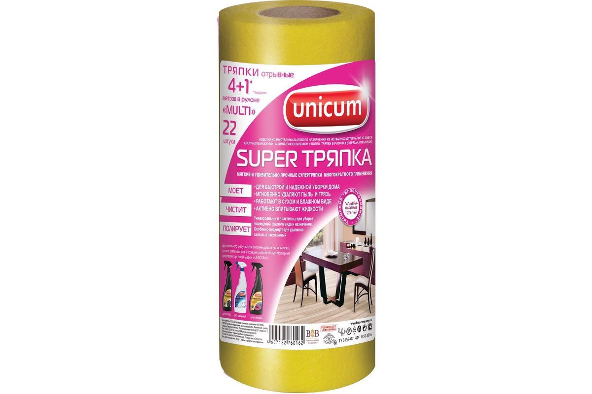 Тряпка UNICUM 4+1м (120 гр/м2), 1/20 купить в Уфе по доступной цене:  характеристики и фото