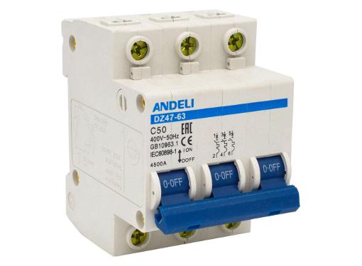  ANDELI DZ47-63/3P 50A 4.5kA