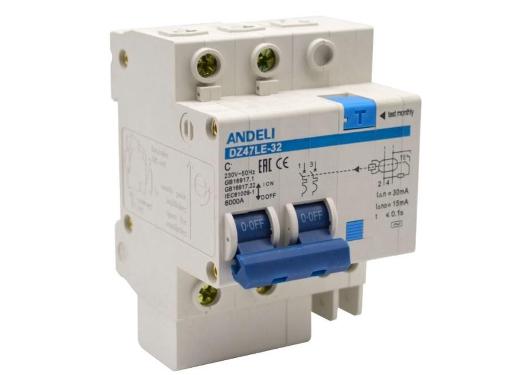 Изображение товара Диф автомат ANDELI DZ47LE 2P 40A 30mA IP 20