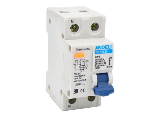 Изображение товара Диф. автомат ANDELI DZ59LE 1P+N 16A