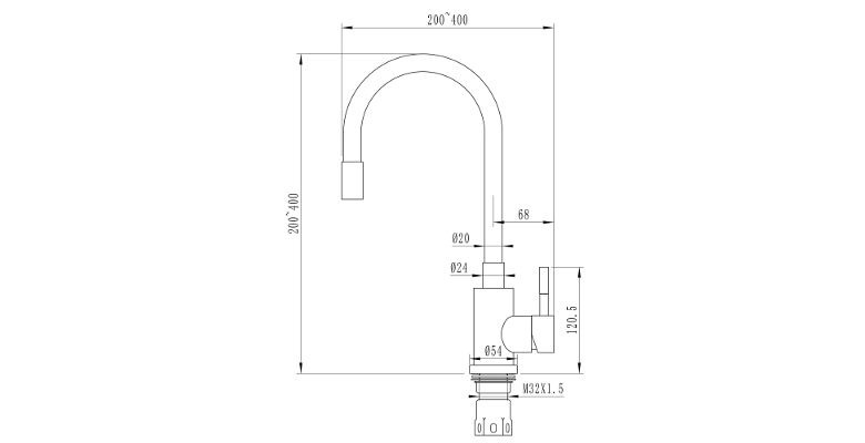 Смеситель с гибким изливом MIXLINE MLSS-0325 черный