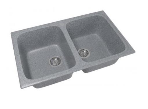 Изображение товара Мойка кухонная Mixline ML-GM23 двухчашевая темно-серая искусственный гранит