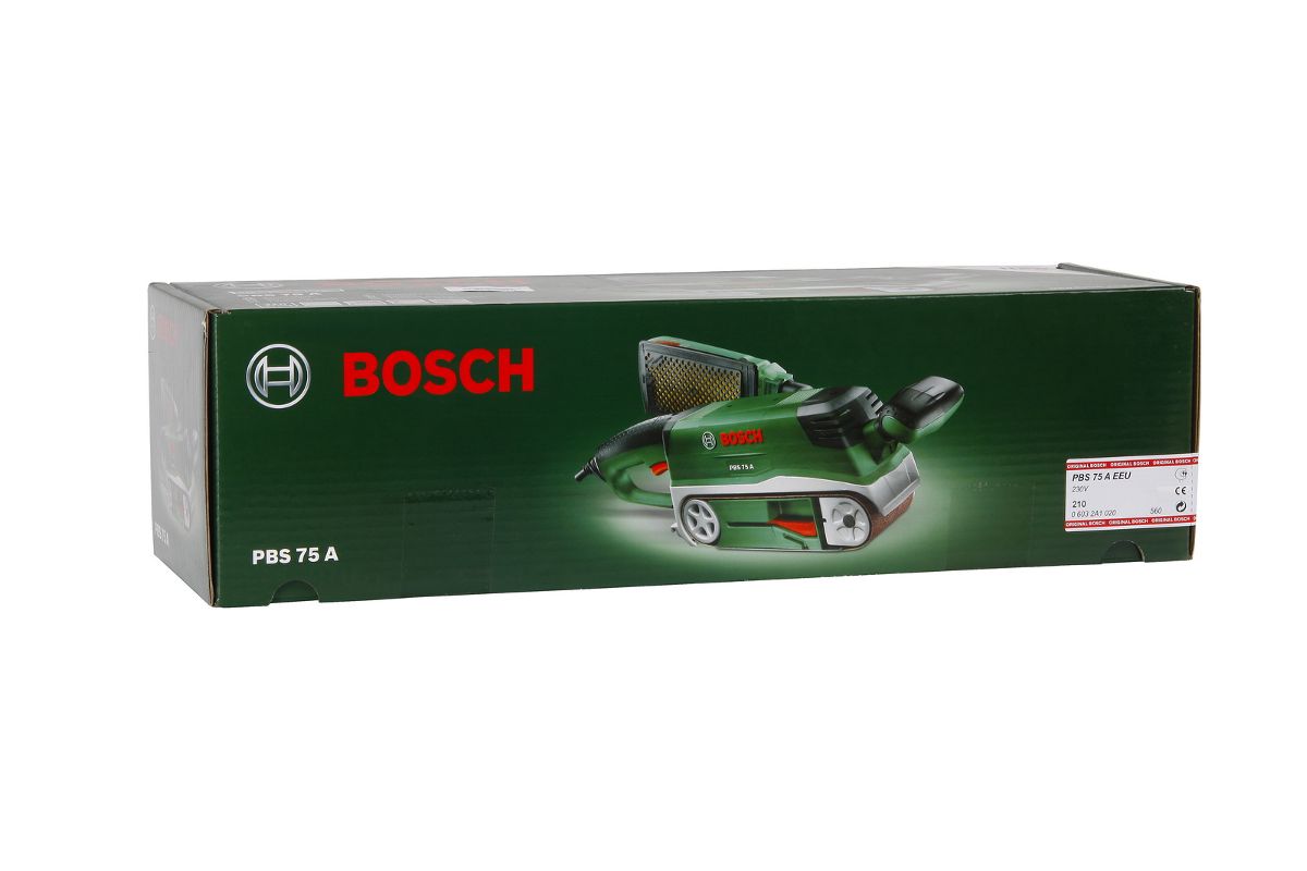 Машинка шлифовальная ленточная Bosch PBS 75 A (06032A1020) - цена, отзывы,  видео, фото и инструкция - купить в Москве, СПб и РФ