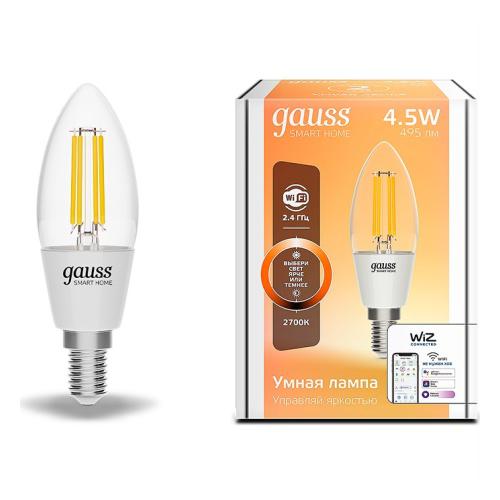 фото Лампа светодиодная gauss smart home dim e14 c35 4,5 вт 1/10/40