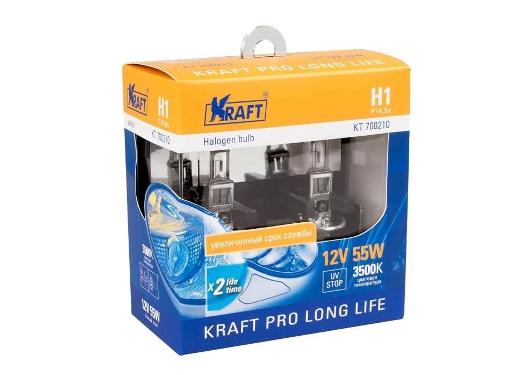 Изображение товара Автолампа H1 12v55w галогенная KRAFT KT 700210 2 шт. для наружного освещения автомобиля