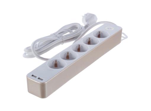 Изображение товара Удлинитель DUWI 32070 8 Supraguard с 5 розетками и 2 USB-портами