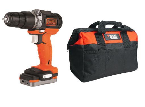 Изображение товара Шуруповерт аккумуляторный BLACK & DECKER BDCHD12S1 + Сумка