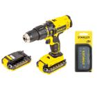 Изображение товара Аккумуляторная ударная дрель-шуруповерт Stanley SCH201D2K + набор бит STA60490-XJ