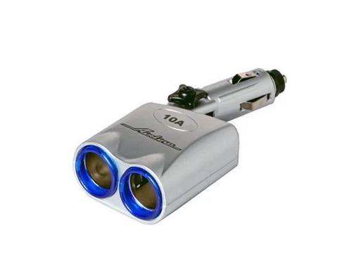 Изображение товара Разветвитель AIRLINE ASP-2L-14 для прикуривателя с двумя гнездами и защитой