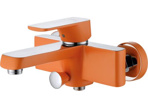 Изображение товара Смеситель для ванны с душем D&K Berlin.Kunste DA1433213 оранжево-хромированный современный стиль