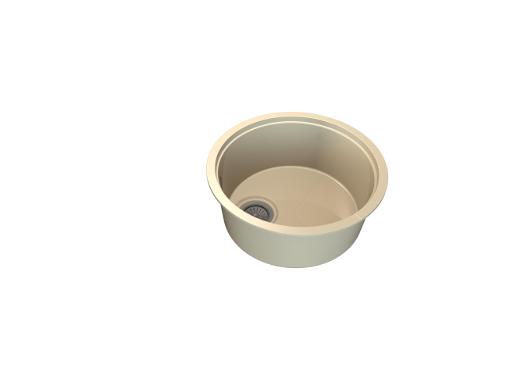 Изображение товара Мойка кухонная KitKraken Lake Creamy из искусственного гранита с комплектом