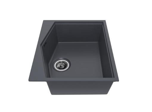 Изображение товара Кухонная мойка KITKRAKEN Ocean Graphite 600х500 мм с защитным средством PROTECT SUPER PLUS комплект