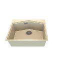 Изображение товара Кухонная мойка KITKRAKEN Ocean Creamy из искусственного гранита, монтаж сверху