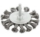 Кордщетка MOS плоская 75мм для дрели витая (38493М)