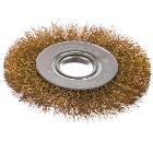 Кордщетка GROSSMEISTER плоская 100мм для УШМ гофрированная латунированная сталь (21018001)
