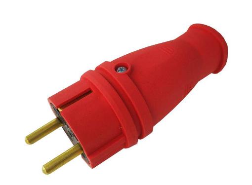 Изображение товара Вилка штепсельная СВЕТ В 16-001 красная IP 44 для бытовых приборов
