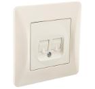 Изображение товара Розетка GUSI ELECTRIC С11К2-003-СБ RJ45 категория 5е, 2 гнезда, бежевый, для монтажа скрытого типа