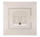 Изображение товара Розетка GUSI ELECTRIC С10КT-003-СБ для телефонной и интернет-сетей, встраиваемая, бежевый