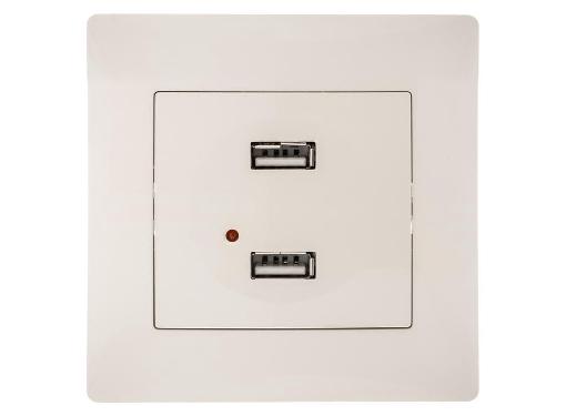 Изображение товара Розетка USB GUSI ELECTRIC Bravo двойная встраиваемая бежевый IP20