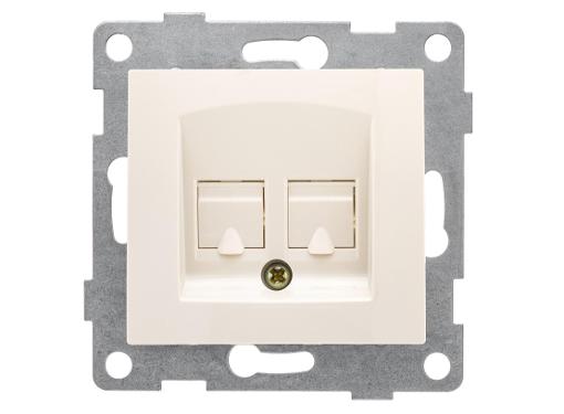 Изображение товара Механизм розетки GUSI ELECTRIC С10КТ-027 для RJ45 и RJ12 шампань
