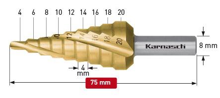 фото Сверло ступенчатое karnasch ф20х75мм трехгранный (21.3002)