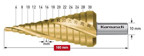 фото Сверло ступенчатое karnasch ф30х100мм трехгранный (21.3003)