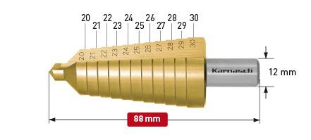 фото Сверло ступенчатое karnasch ф30х88мм цилиндрический (21.3010)