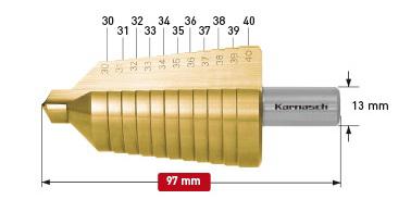 фото Сверло ступенчатое karnasch ф40х97мм цилиндрический (21.3011)
