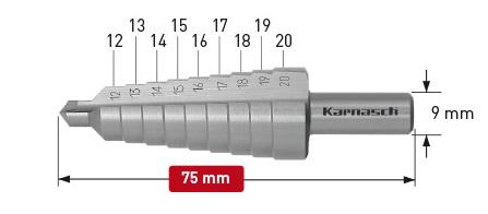 фото Сверло ступенчатое karnasch ф20х75мм цилиндрический (21.3012)